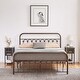 preview thumbnail 19 of 34, Industrial Metal Platform Bed Frame with Headboard Twin/Full/Queen/King Size Bed Bronze Purple - Full