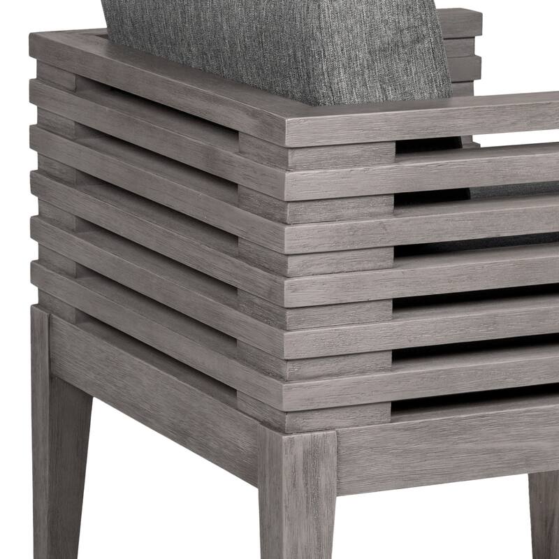 Vivid Solid Eucalyptus Wood Outdoor Patio 5 Piece Dining Set with Olefin Cushions