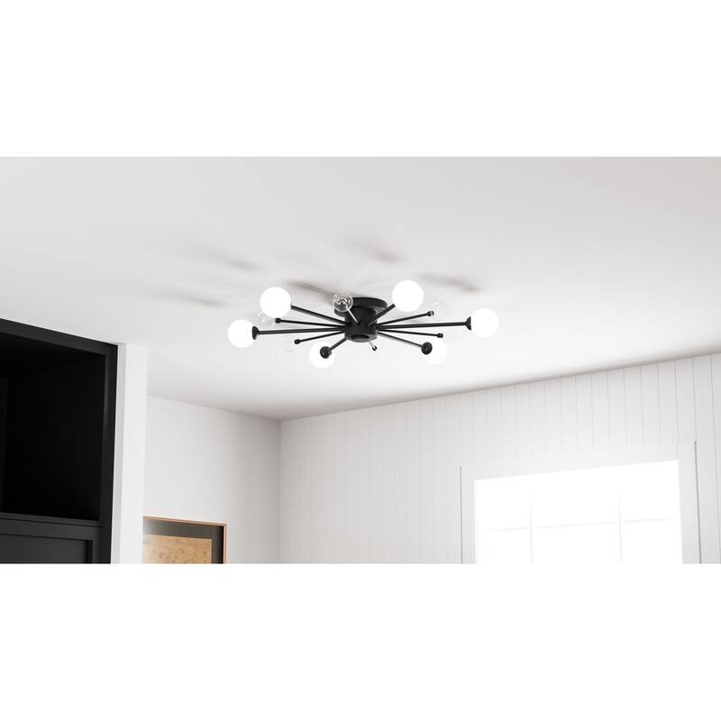 Combe 6-Light Matte Black Semi-Flush Mount