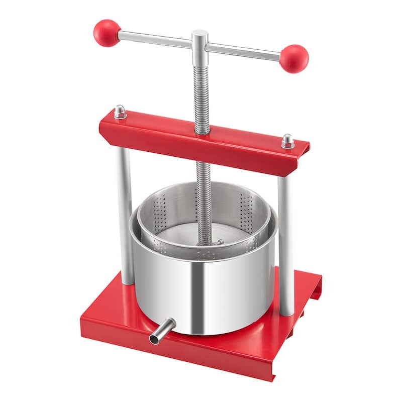 0.8-Gallon Manual Press Stainless Steel Fruit Press for Wine Making and Juice Extraction - 260x205x355 mm