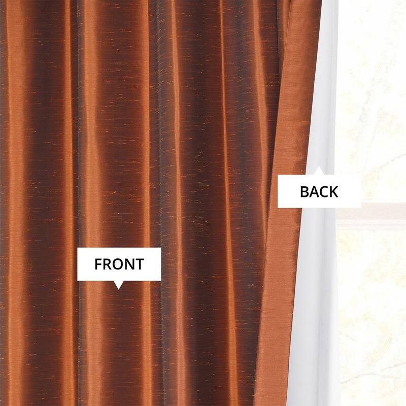 Exclusive Fabrics Vintage Textured Faux Dupioni Silk Room Darkening Curtains (1 Panel)