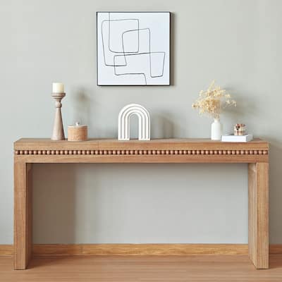 Vintage Sofa Table Beaded Trim Console Table for Hallway Living Room
