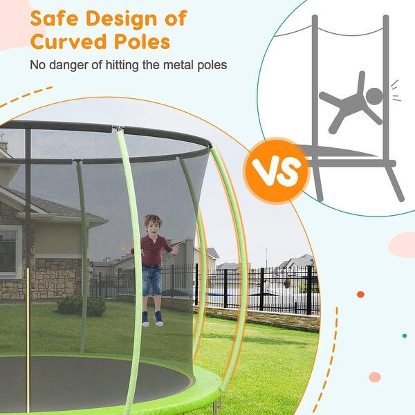 ALTLER 12FT 14FT Trampoline Enclosure Net Outdoor Jump For Kids And Adults Round ASTM Approved 400/450LBS Weight Capacity