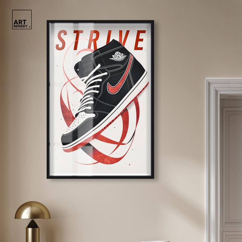 Red Ribbon Sneaker Shadowbox by Art Remedy