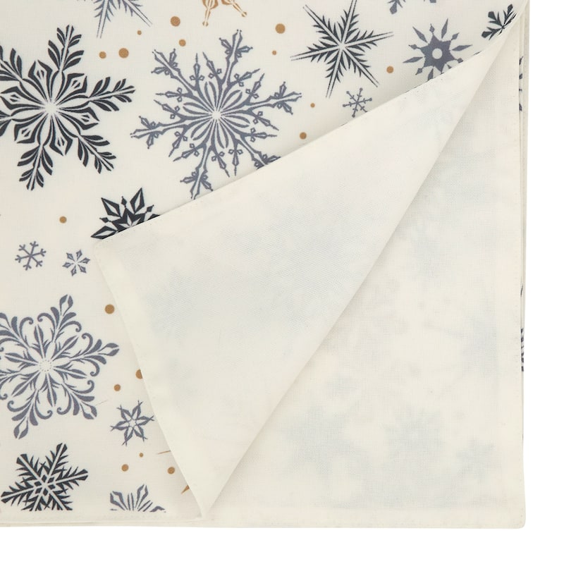 Christmas Table Runner With Snowflakes Design - 16"x70"