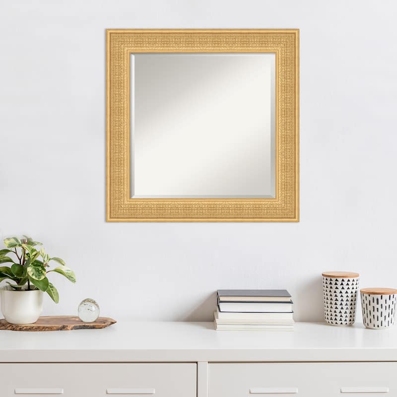 Trellis Beveled Wood Framed Wall Mirror - Trellis Gold