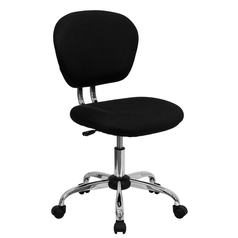 Mid-back Mesh Padded Swivel Task Office Chair with Chrome Base