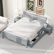 preview thumbnail 49 of 62, Platform Bed with Headboard and Storage Drawers & 2 Bedside Tables, Bedroom Wood Bed Frame for Kids Teens Girls Boys Gray - Queen