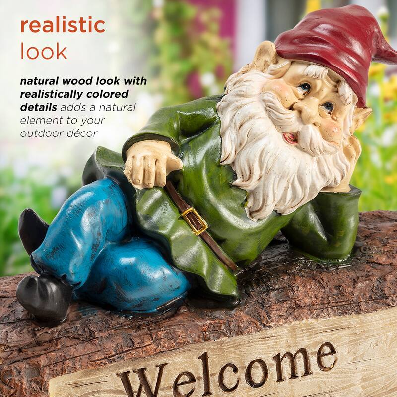 Gnome Folding Hands Looking Up Garden Statue
