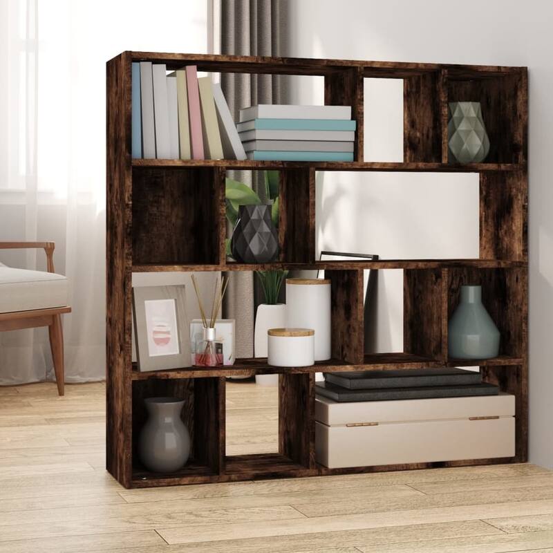 vidaXL Book Cabinet/Room Divider - Smoked oak