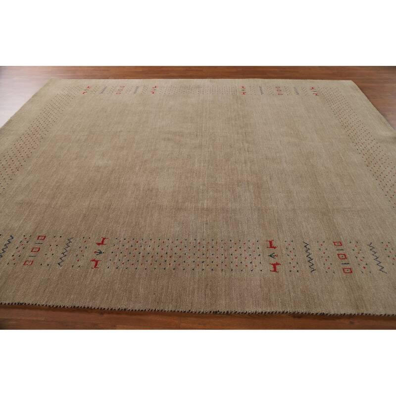 Gabbeh Indian Area Rug Handmade Wool Carpet - 7'9"x 9'10"