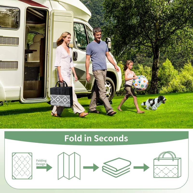 Mcow Geometric Frame Collection Waterproof Outdoor Area Rug