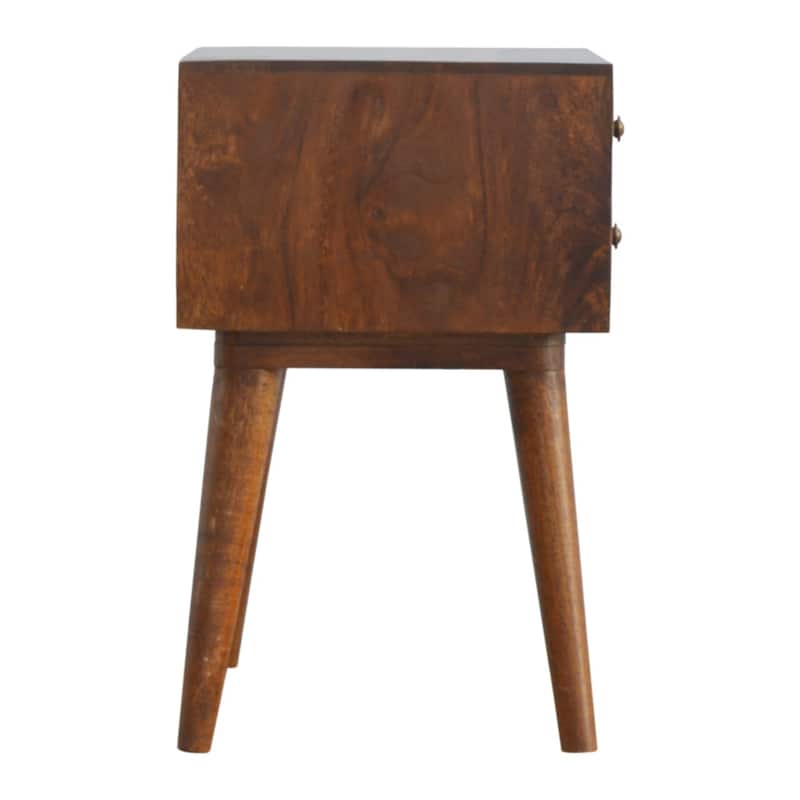 Artisan Furniture Solid Wood Geo Brass Inlay Nightstand