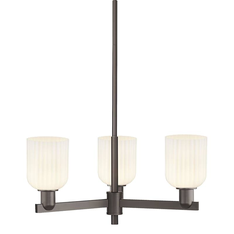 Innovations Lighting 716-3CR-9-18 Bridal Veil Chandelier Bridal Veil 3 - Oil Rubbed Bronze / Gloss White