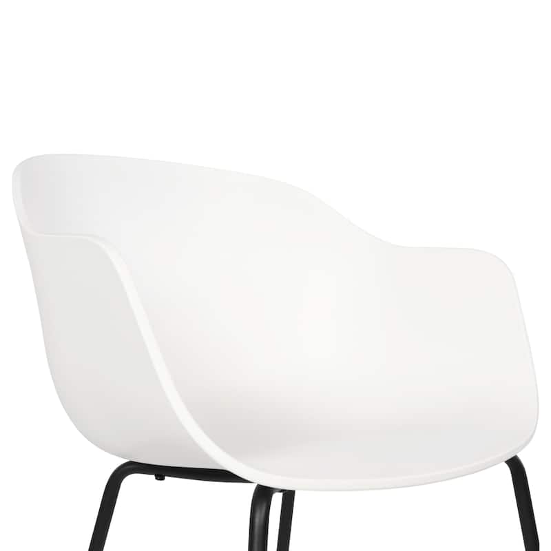 Furnish Theory Curve-K ML Indoor/Outdoor Dining Armchairs Arm Chairs w Polypropylene Shell & Powder-Coated Steel Legs (Set of 2)