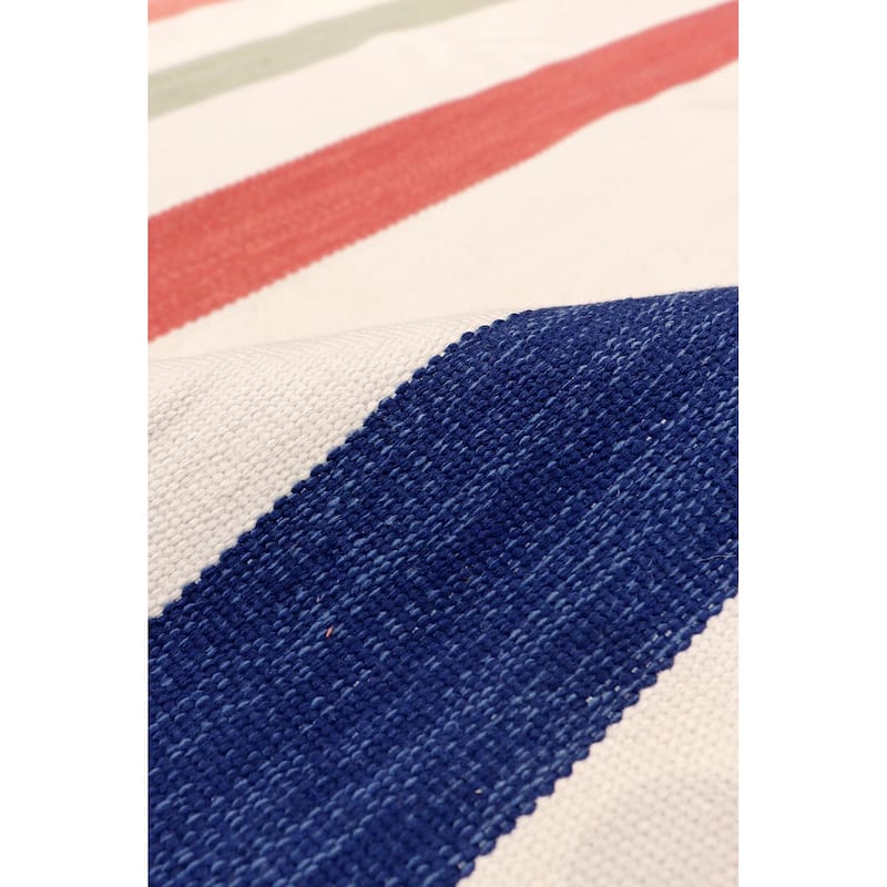 Pasargad Home Hampton Striped Indoor/Outdoor Area Rug