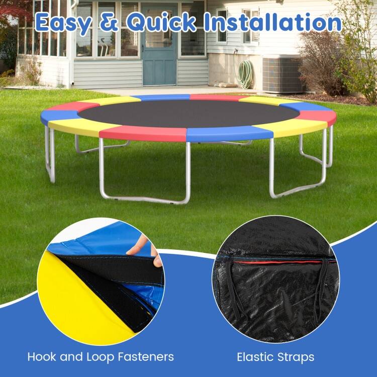 Multicolor PVC Foam Trampoline Safety Pad with Elastic Straps - Multi Color
