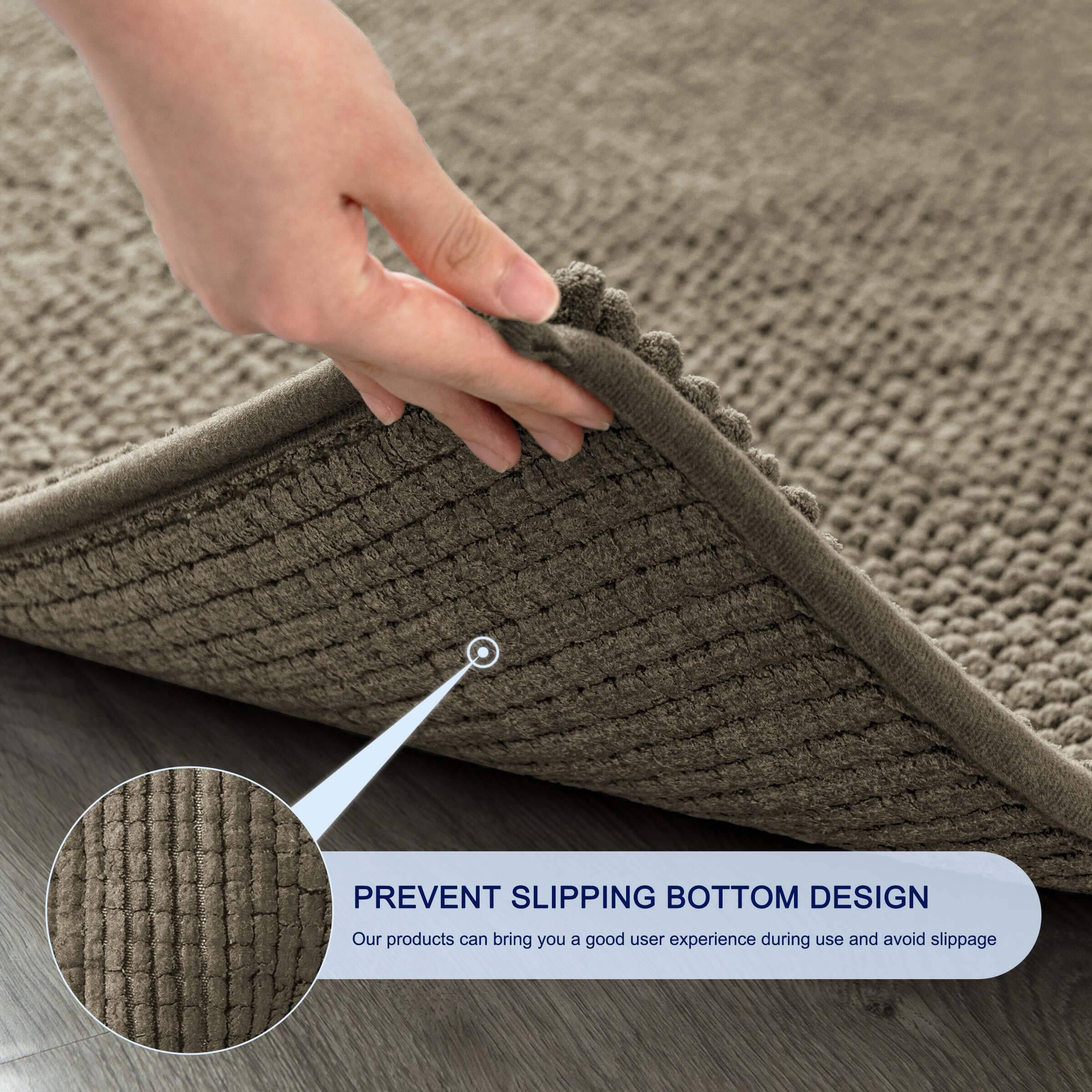 Subrtex Chenille Soft Rugs Super Water Absorbing Shower Mats On Sale