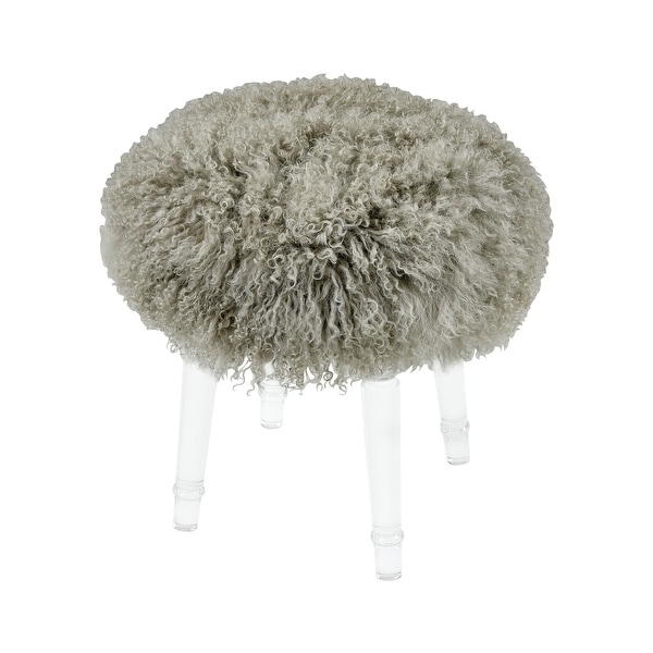 Elk Home 3169-074 Best in Show 15-3/8 " Wide Acrylic Framed Mohair Covered Ottoman - Gray