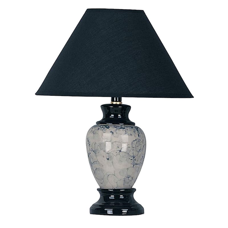 HomeRoots 13" Black Ceramic Bedside Table Lamp With Black Shade - 10