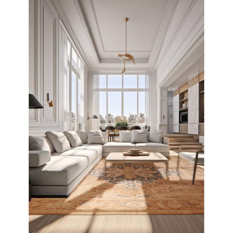 ECARPETGALLERY Hand-knotted Chobi Finest Brown Wool Rug - 9'10 x 14'5