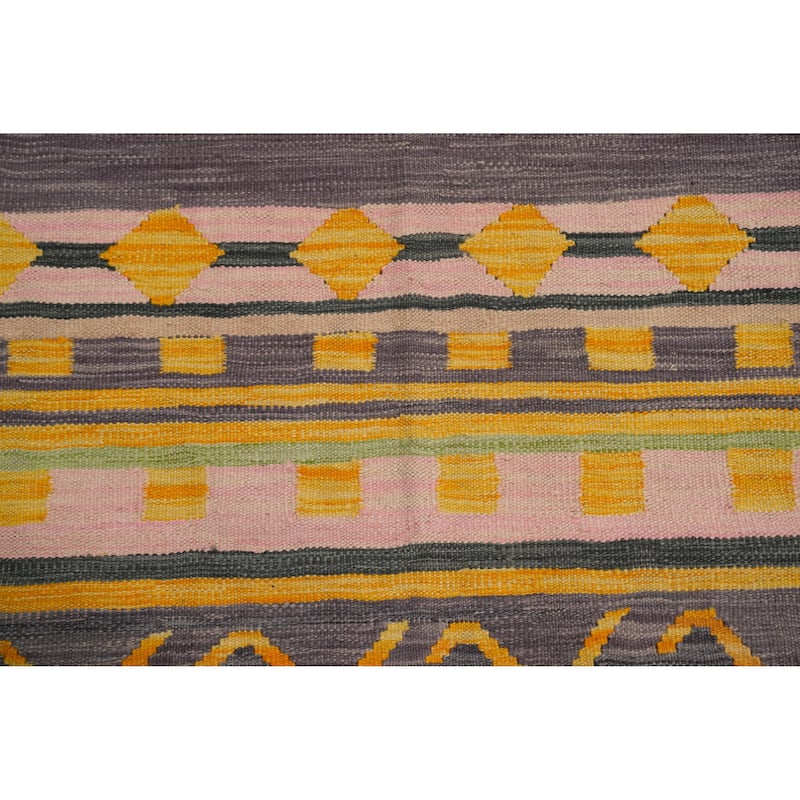 Hand Woven Southwestern Wool Multi-Colored Geometric Area Rug - 9' 8'' X 6' 3''