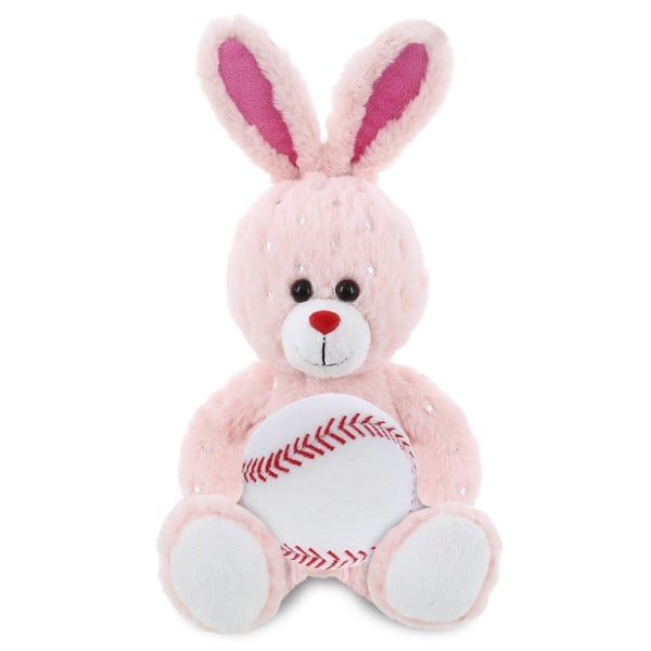 slide 2 of 6, DolliBu Huggable Rose Gold Bunny Stuffed Animal with Baseball Plush - 8 inches