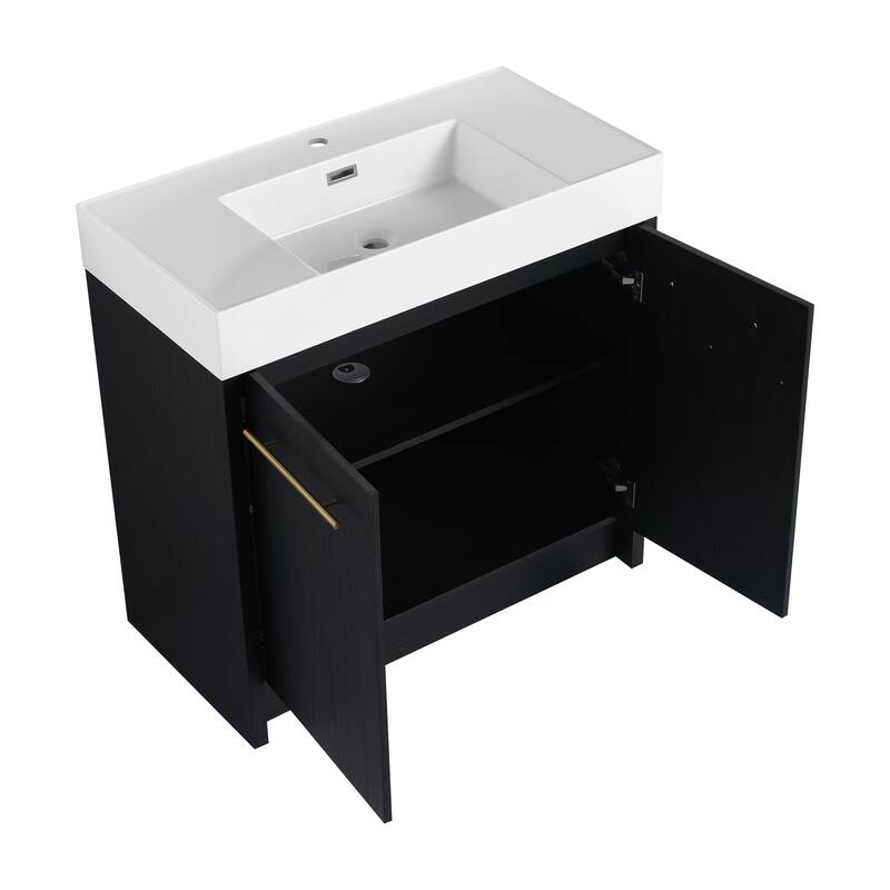 Malwee 24"/30"/36"/48" Bathroom Vanity with Sink, FreeStanding Vanity with Soft Close Doors and adjustable shelf