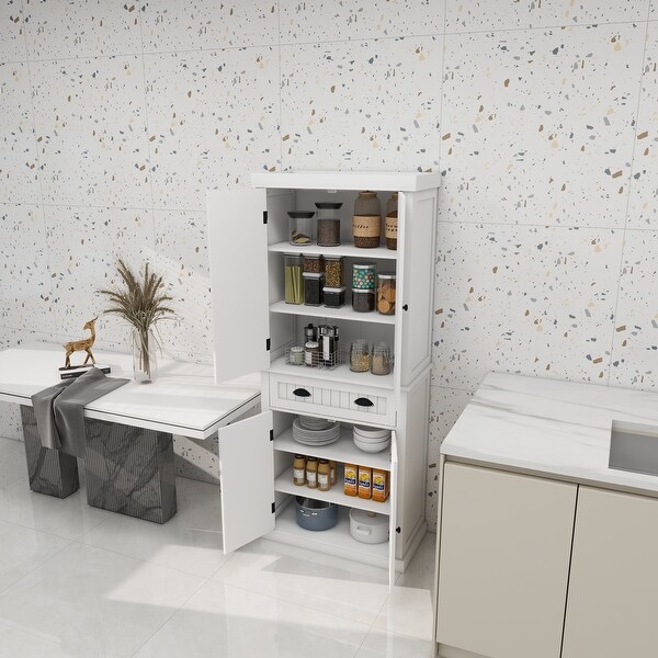インテリア　すぬc Modern Storage Cabinet with 4 Doors, Drawer and 2 Adjustable