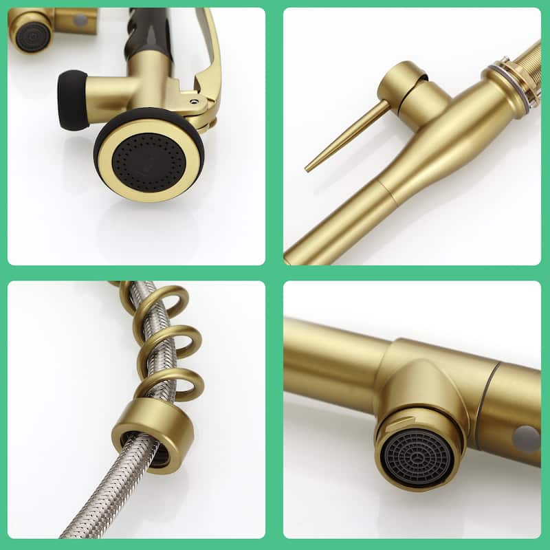 Single Handle Pull Down 360 Degree Rotation Kitchen Faucet with Deckplate