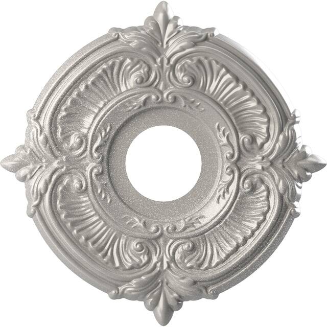 3 1/2" Inside Diameter - Attica Thermoformed PVC Ceiling Medallion - 13" Outside Diameter - Textured Metallic Silver