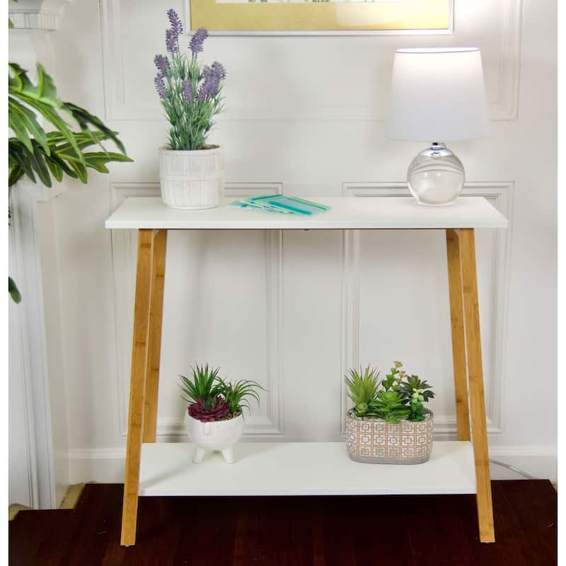 Carson Carrington Kakarberg 2-Tier Solid Bamboo Frame Console Table