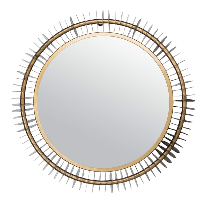 SAFAVIEH Alannah 30-inch Brass Round Mirror - 30" W x 3.5" L x 30" H - 30Wx4Dx30H
