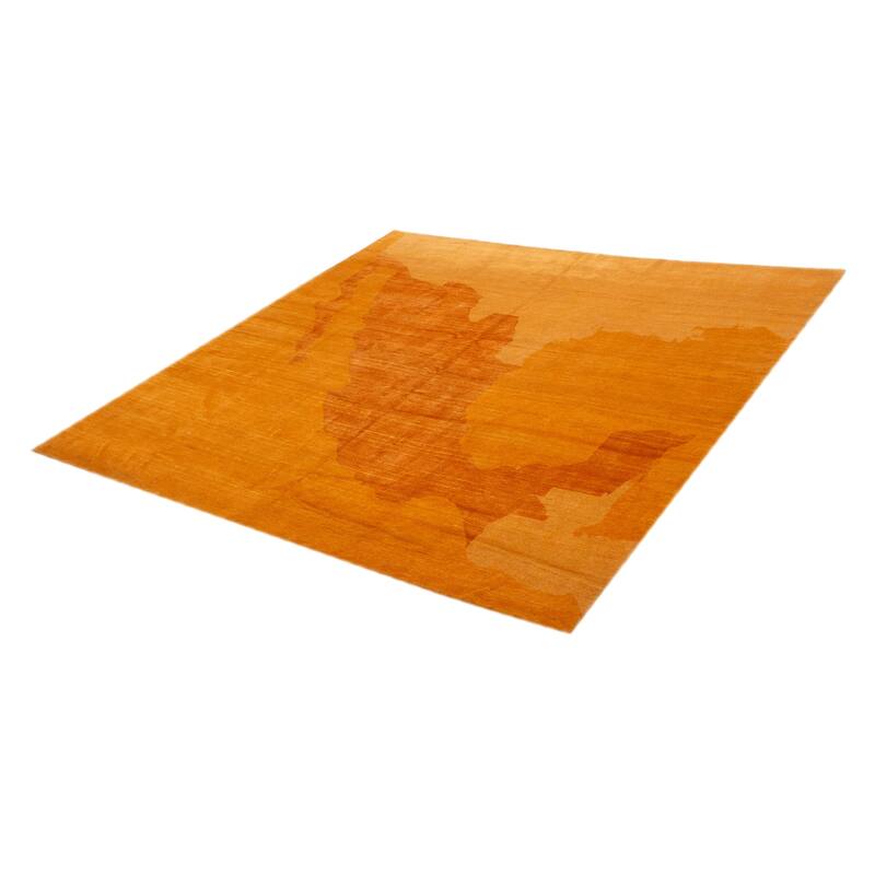 ECARPETGALLERY Hand-knotted Opulence Light Orange Wool Rug - 9'10 x 9'10