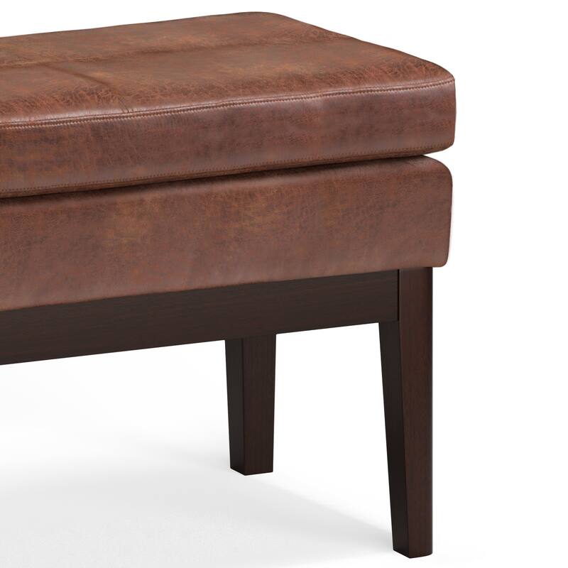 WYNDENHALL Bragg 27 inch Wide Mid Century Small Ottoman Bench