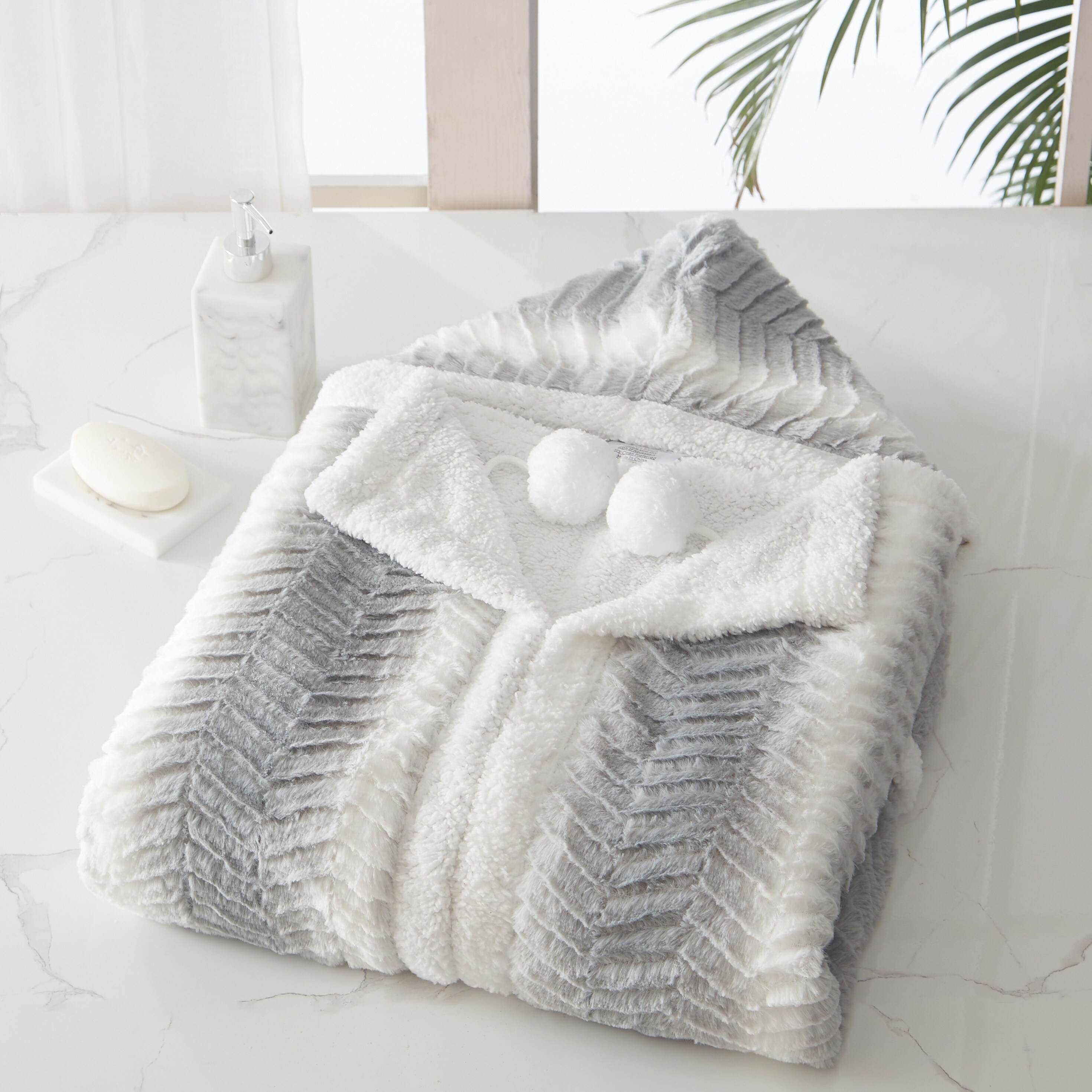 Chic Home Luigi Snuggle Hoodie Soft Coral Wearable Blanket Grey Bed Bath Beyond 33307841
