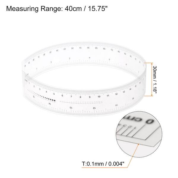 Film Flexible Ruler PET Plastic Folding Straight Ruler Calibration Soft ...
