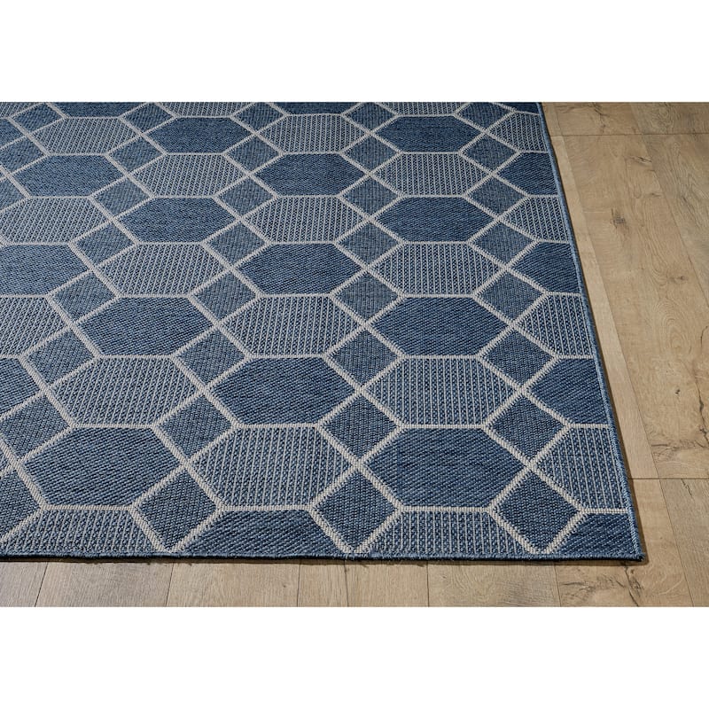 Domani Speak Geomatric Honeycomb Indoor / Outdoor Area Rug