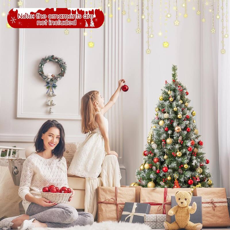 Gymax 5 FT Pre-Lit Christmas Tree Artificial Hinged Christmas Tree w/