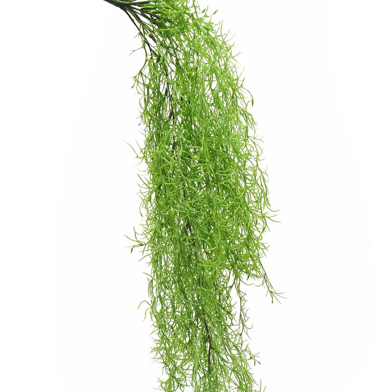 Set of 2 Light Green Artificial Spanish Moss Hanging Air Plant Greenery Foliage Bush 34in - 34" L x 9" W x 3" DP