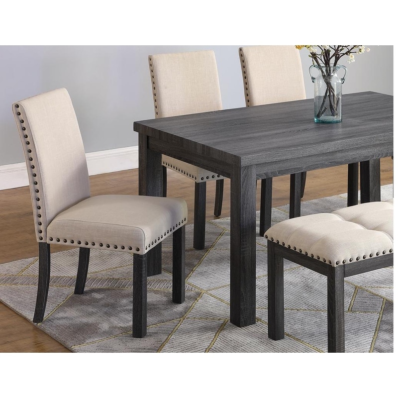 Best Master Furniture Antique Grey/ Natural Side Chairs (Set of 2)