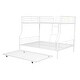 preview thumbnail 8 of 7, White Full XL Over Queen Metal Bunk Bed with Trundle and Full-Length Guardrail, Convertible to Two Beds
