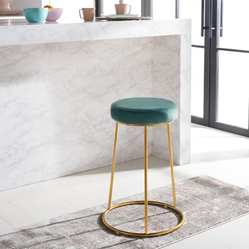 SAFAVIEH Ota 25-inch Round Counter Stool - 16.9" W x 16.9" L x 24.6" H