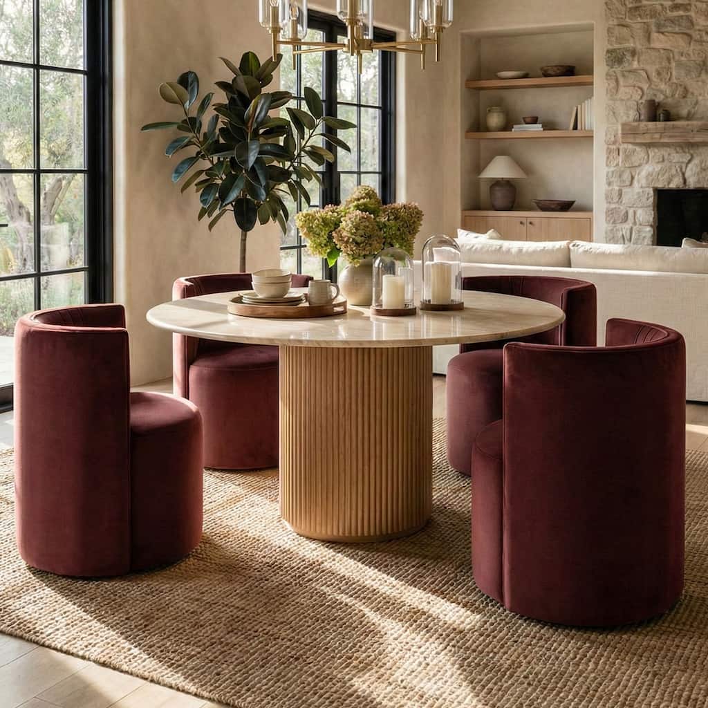 Velvet Swivel Rolling ArmChairs with Casters(Set of 4)