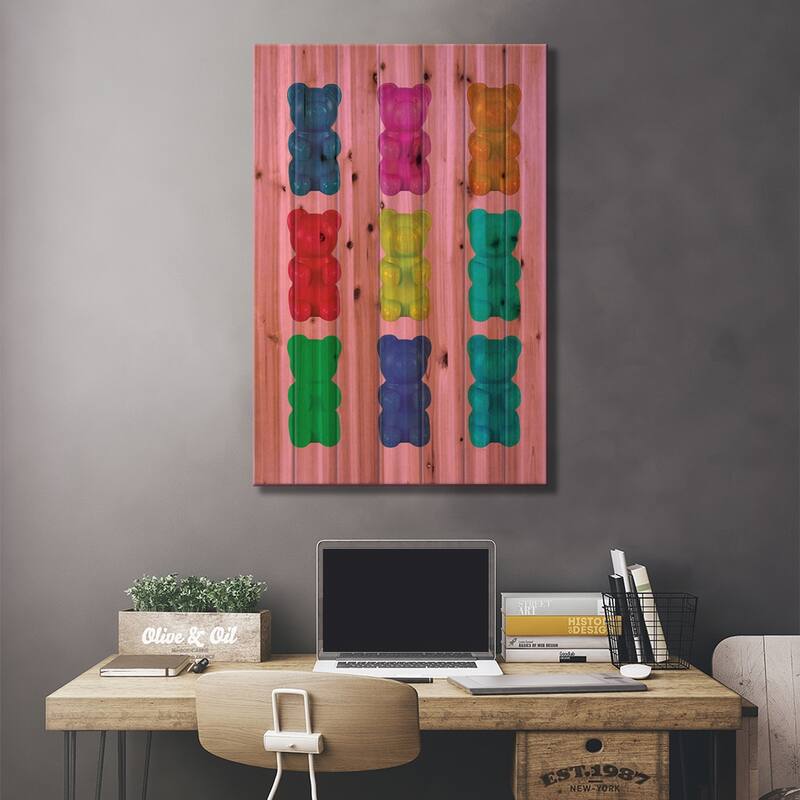 My Teddy Bear III Print On Wood by Paul Rommer - Multi-Color