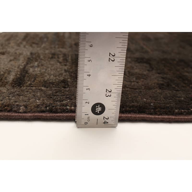 ECARPETGALLERY Hand-knotted Vibrance Black Wool Rug - 4'0 x 5'10