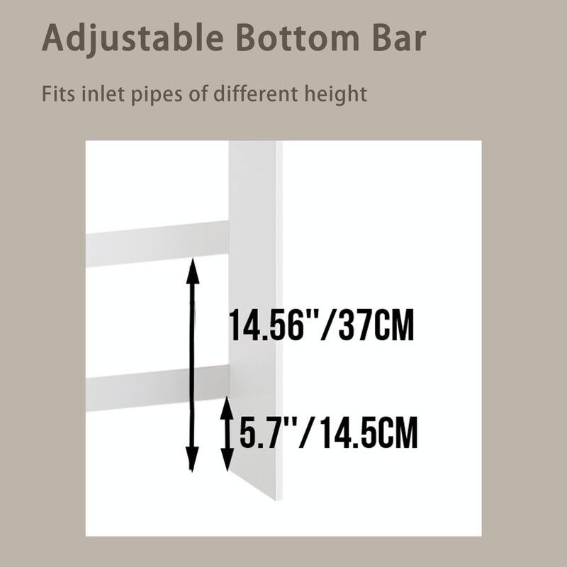 Over-the-Toilet Storage Cabinet, Freestanding Bathroom Space Saver with Adjustable Shelf, Double Doors and Open Shelves