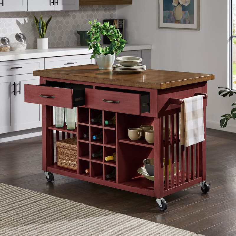 Eleanor Kitchen Island with Wine Rack by iNSPIRE Q Classic