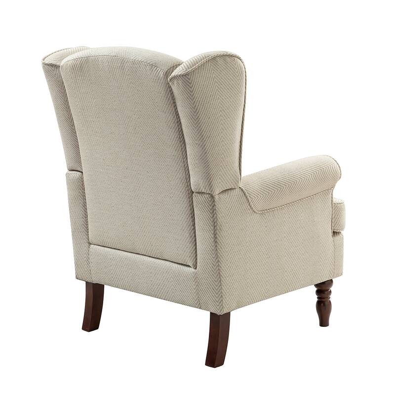 Epimethis Traditional Wingback Armchair with Foam-filled Seat and Turned Legs Set of 2 by HULALA HOME