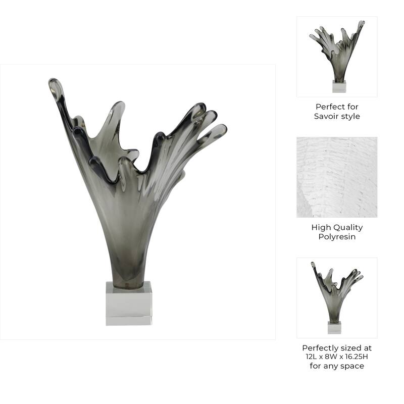 Glass Sculpture Artistic Agua Splash Elegant Decorations Living Room